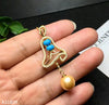 boutique jewelry 925 pure silver inlaid natural gold beads female pendant jewelry drop shaped bell.