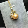 boutique jewelry 925 pure silver inlaid natural gold beads, female pendant jewelry, water drop shaped blessing.