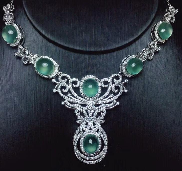 boutique jewelry 925 pure silver inlaid natural grape Necklace Chain