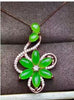 boutique jewelry 925 pure silver inlaid natural jade female Pendant + Necklace Jewelry