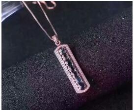 boutique jewelry,925 pure silver inlaid natural sapphire, gold, silver, two color female Pendant + necklace jewelry je