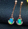 boutique jewelry 925 pure silver inlaid with natural ooped female earrings, elliptical micro droplets and long drip.