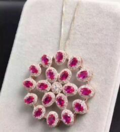 boutique jewelry 925 pure silver inlaid with red jade female pendant and necklace jewelry