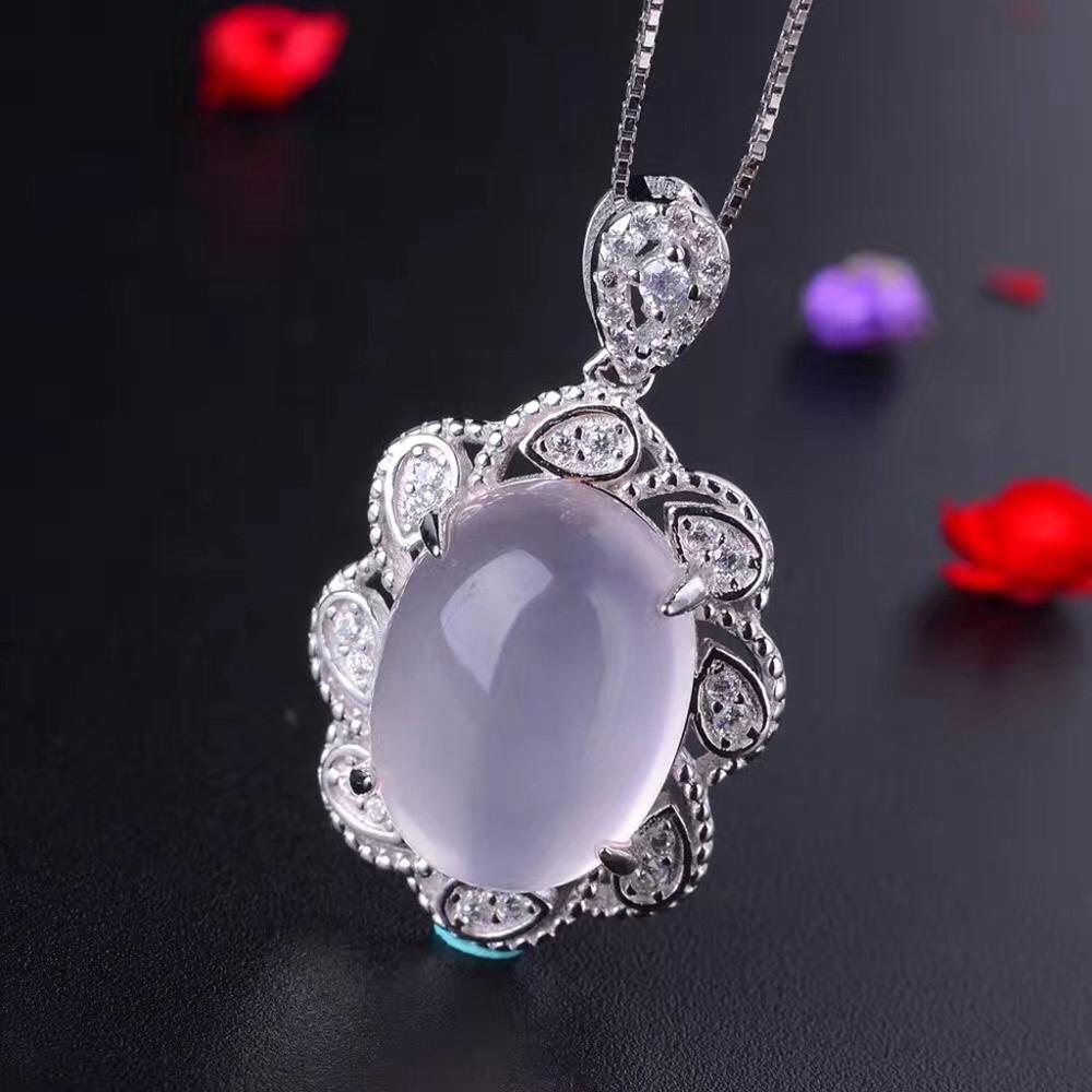 boutique jewelry,925 sterling silver inlaid natural pink crystal ladies pendants natural Furong large particles 10 car