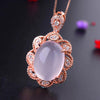 boutique jewelry,925 sterling silver inlaid natural pink crystal ladies pendants natural Furong large particles 10 car