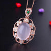 boutique jewelry,925 sterling silver inlaid natural pink crystal ladies pendants support natural furong identification