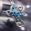 boutique jewelry, 925 sterling silver pendant jewelry inlaid natural Topaz Pendant in sterling silver jewelry sapphire