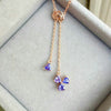 boutique jewelry, 925 sterling silver plated rose gold Tanzanite natural female necklace