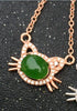boutique jewelry,Cartoon cat silver female pendant 925 silver inlaid color treasure necklace natural and Hotan