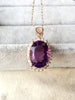 boutique jewelry,Diamond surrounded by natural amethyst female pendant 925 silver inlaid