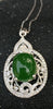 boutique jewelry,Hetian Biyu female pendant pride pull style hot 925 silver mosaic spinach green
