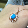 boutique jewelry,Natural Blue Pineapple Pendant US turquoise 925 sterling silver inlaid