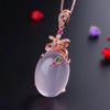 boutique jewelry, Natural Furong Pendant Wholesale 925 sterling silver peach blossom powder crystal