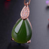 boutique jewelry,Physical take pictures of natural and Tianxi jade large droplets drop 925 sterling silver female pend