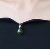 boutique jewelry,Physical take pictures of natural and Tianxi jade large droplets drop 925 sterling silver female pend
