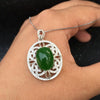boutique jewelry,Pretty style retro style high quality 925 sterling silver inlaid Tian Biyu female pendant