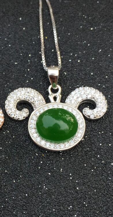 boutique jewelry,Sheep head pendant natural and Tian Biyu female pendant good quality jasper 925 silver