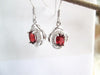 fine jewelry 925 Pure silver Madagascar garnet with high quality fire color and beautiful female ear nail