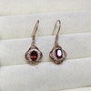fine jewelry 925 Pure silver Madagascar garnet with high quality fire color and beautiful female ear nail