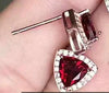 fine jewelry 925 Pure silver inlaid with natural triangle garnet female ear nail jewelry.
