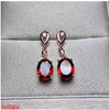 fine jewelry 925 Pure silver inlaid with natural water drop garnet female ear nail jewelry.