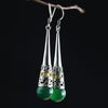 fine jewelry 925 Pure silver inl green jade with the new female style on the market beautiful earrings
