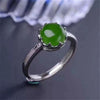 fine jewelry 925 Pure silver inl natural jasper female ring jewelry gemstone simple plant foliage inl diamond