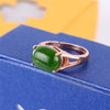 fine jewelry 925 Pure silver inl natural jasper female ring jewelry gemstone simple plant foliage inl diamond kji