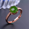fine jewelry 925 Pure silver inl natural jasper female ring jewelry gemstone simple plant foliage inl diamond