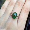 fine jewelry 925 Pure silver inl natural jasper female style ring jewelry gemstone simple smooth curve hollow beauti