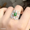 fine jewelry 925 Pure silver inl natural jasper female style ring jewelry jewelry diamond style hollow-out