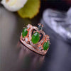 fine jewelry 925 Pure silver inl natural jasper female style ring jewelry simple plant crown jewel
