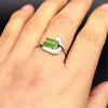 fine jewelry 925 Pure silver inl natural jasper female style ring jewelry simple plant curve jewelry