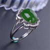 fine jewelry 925 Pure silver inl natural jasper female style ring jewelry simple plant wavy jewelry