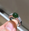 fine jewelry 925 Pure silver inl natural jasper gemstone female type ring plant micro-inl jewelry goddess