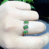 fine jewelry 925 Pure silver inl natural jasper gemstone women's oval ring jewelry orchid shaped flower language jhu