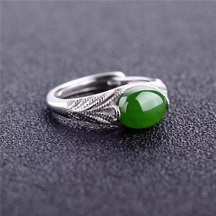 fine jewelry 925 Pure silver inl natural jasper male style ring jewelry diamond feather jewelry hollow practical