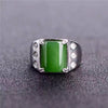 fine jewelry 925 Pure silver inl natural jasper male style ring jewelry jewelry diamond hollow practical