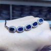 fine jewelry 925 Pure silver inl natural sapphire simple female style bracelet lady