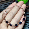 fine jewelry 925 Pure silver inl natural sapphire starlight gemstone simple female style bracelet lady