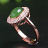 fine jewelry 925 Pure silver inl natural white jade jasper gemstone women's oval ring jewelry micro-inl minimalism