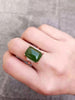 fine jewelry 925 Pure silver natural hetian jasper female style ring inl jewelry drops bow curve simple wildflowers