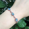 fine jewelry 925 Pure silver with natural blue topaz bracelet jewelry gold and silver color. qwxcvb wesd