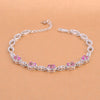 fine jewelry 925 Silver Inlaid Natural Pink Topaz Bracelet
