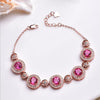 fine jewelry 925 Silver Inlaid Natural Pink Topaz Bracelet