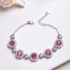 fine jewelry 925 Silver Inlaid Natural Pink Topaz Bracelet