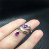 fine jewelry 925 Silver inlaid with natural amethyst ring jewelry.
