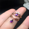 fine jewelry 925 Silver inlaid with natural amethyst ring jewelry.