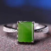 fine jewelry 925 Silver inlaid with natural jade ring jewelry.