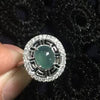 fine jewelry 925 Silver inlaid with natural jade ring jewelry.